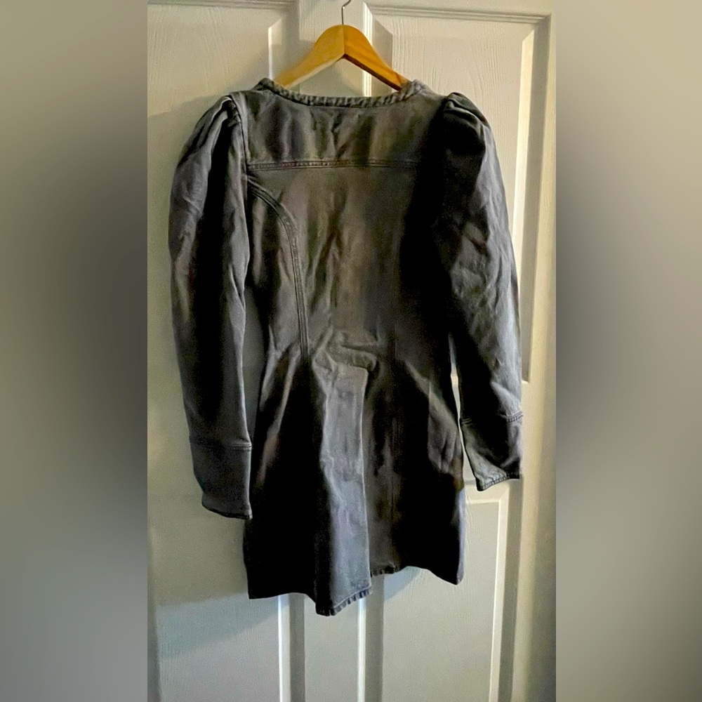 Anthropologie X Pilcro Puff Sleeve Denim Mini Dress Gray - Picture 11 of 11